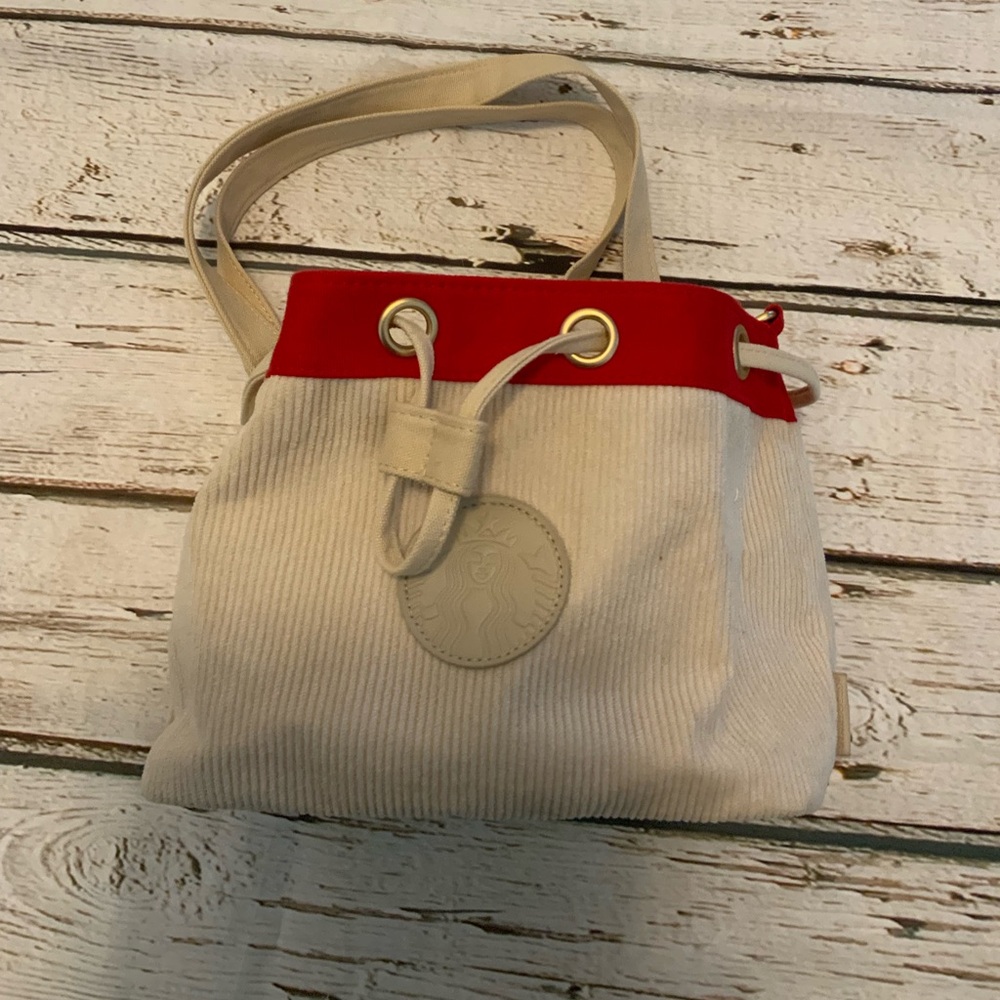 Starbucks South Korea 2021 Limited Edition Bucket Bag Purse Cream Brown RARE